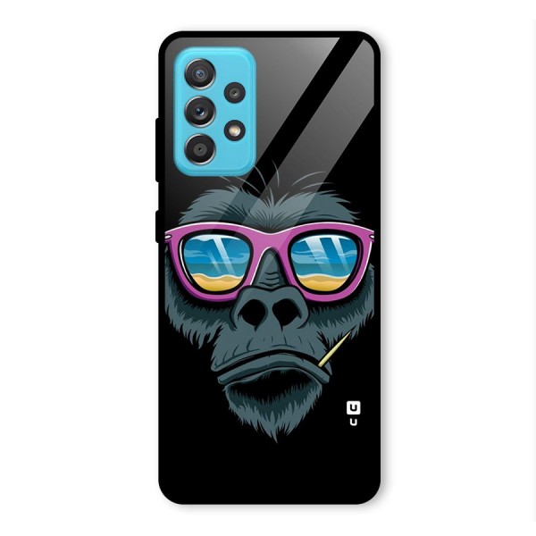 Cool Monkey Beach Sunglasses Glass Back Case for Galaxy A52s 5G