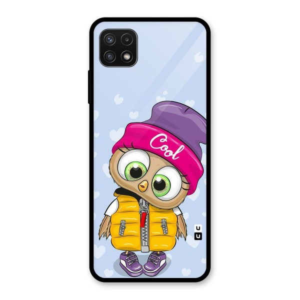 Cool Owl Glass Back Case for Galaxy A22 5G