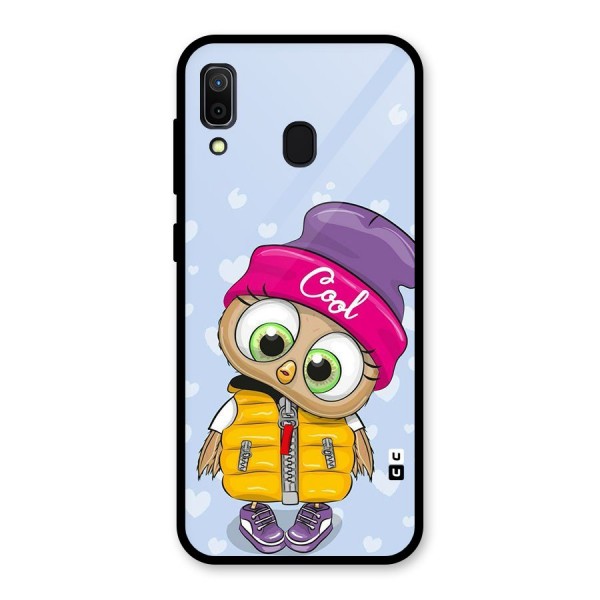 Cool Owl Glass Back Case for Galaxy A30