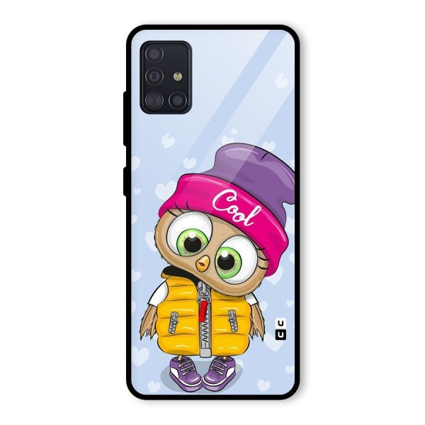 Cool Owl Glass Back Case for Galaxy A51