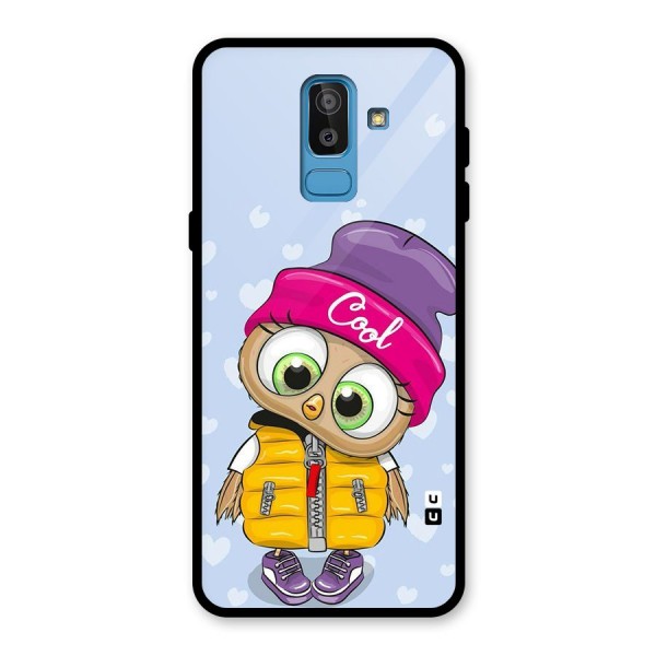 Cool Owl Glass Back Case for Galaxy J8