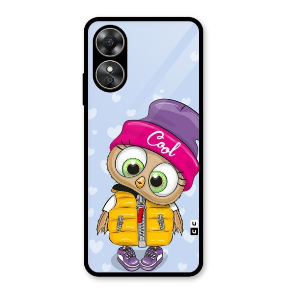 Cool Owl Glass Back Case for Oppo A17