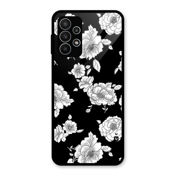 Cool Pattern Flowers Glass Back Case for Galaxy A23