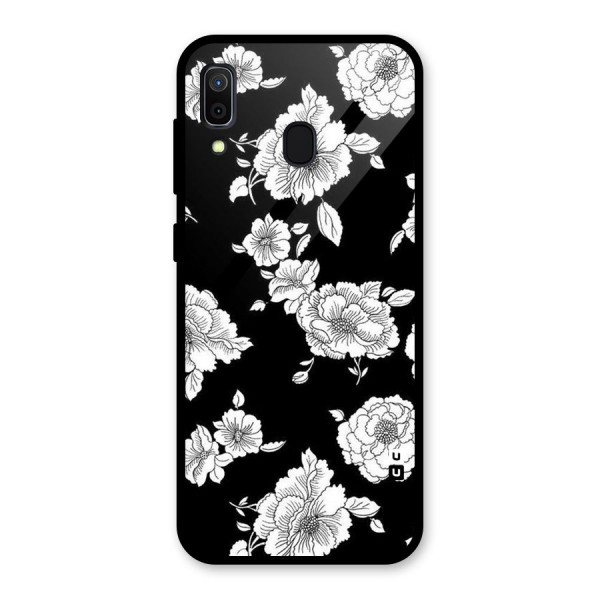 Cool Pattern Flowers Glass Back Case for Galaxy A30