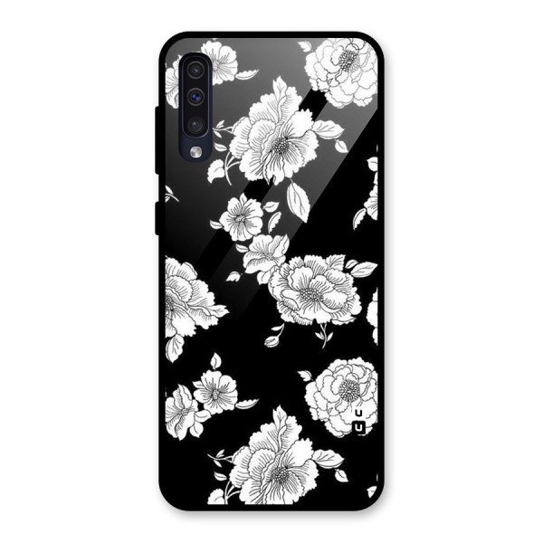 Cool Pattern Flowers Glass Back Case for Galaxy A50s