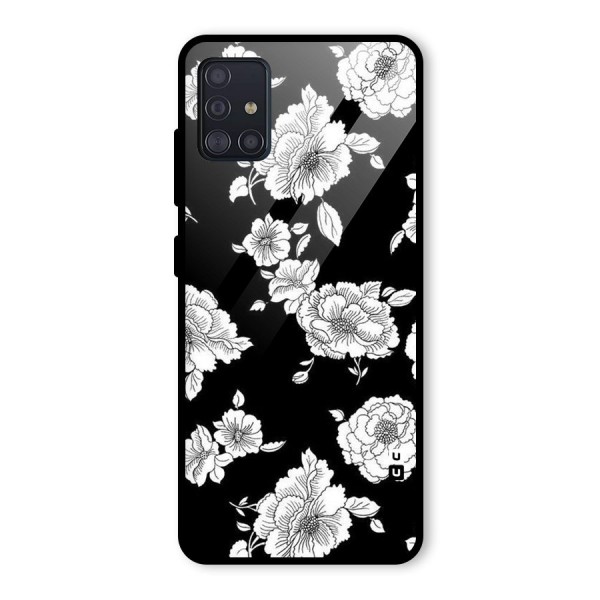 Cool Pattern Flowers Glass Back Case for Galaxy A51