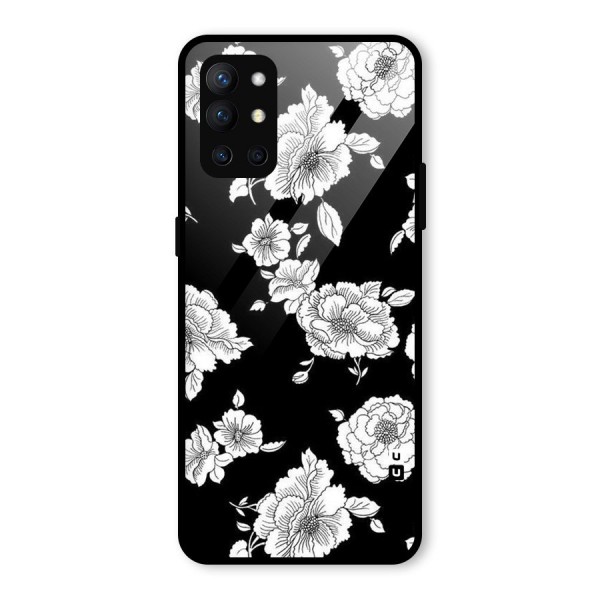 Cool Pattern Flowers Glass Back Case for OnePlus 9R