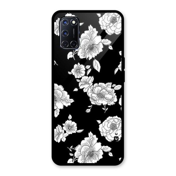 Cool Pattern Flowers Glass Back Case for Oppo A52