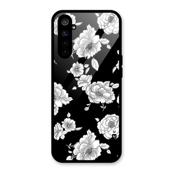 Cool Pattern Flowers Glass Back Case for Realme 6i