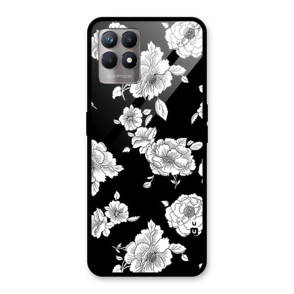 Cool Pattern Flowers Glass Back Case for Realme 8i