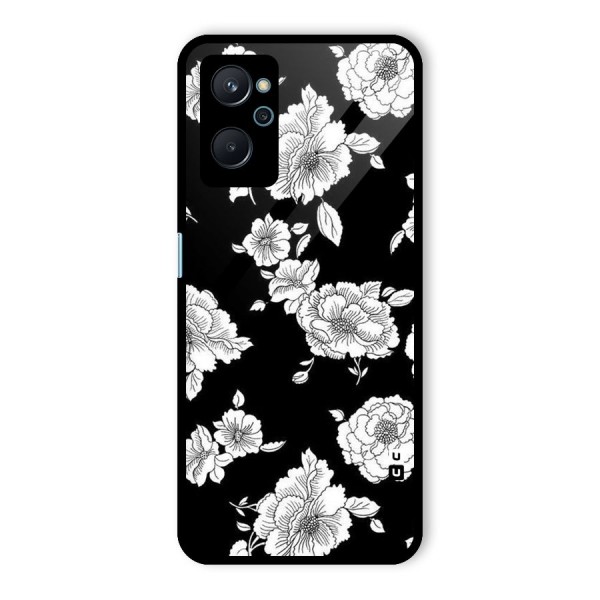 Cool Pattern Flowers Glass Back Case for Realme 9i