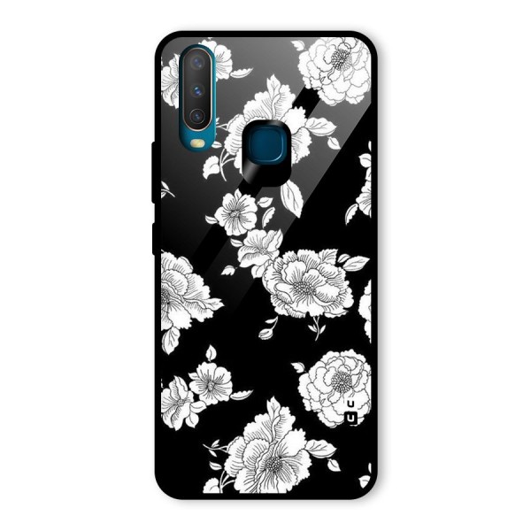 Cool Pattern Flowers Glass Back Case for Vivo Y17