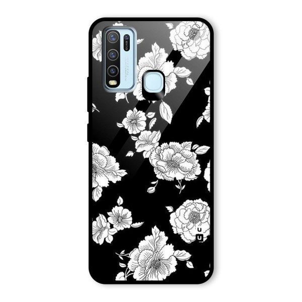 Cool Pattern Flowers Glass Back Case for Vivo Y50