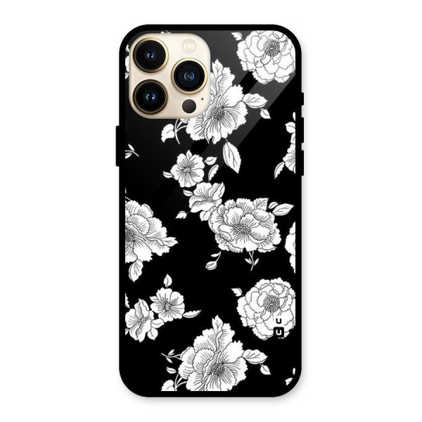 Cool Pattern Flowers Glass Back Case for iPhone 13 Pro Max