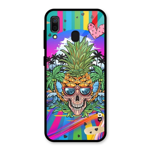 Cool Pineapple Skull Glass Back Case for Galaxy A30