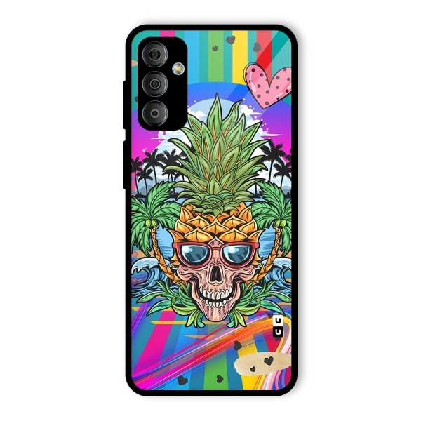 Cool Pineapple Skull Glass Back Case for Galaxy F23