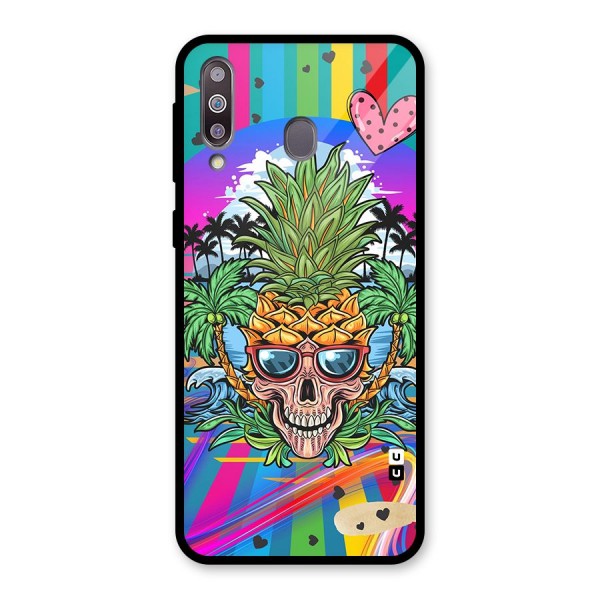 Cool Pineapple Skull Glass Back Case for Galaxy M30