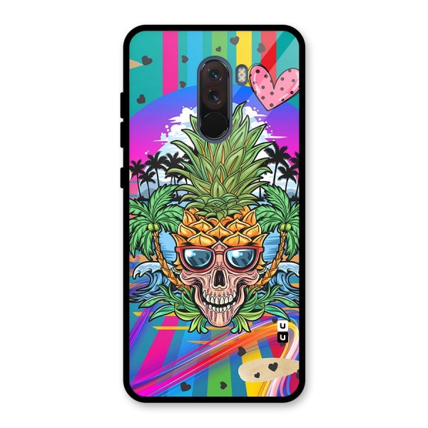 Cool Pineapple Skull Glass Back Case for Poco F1