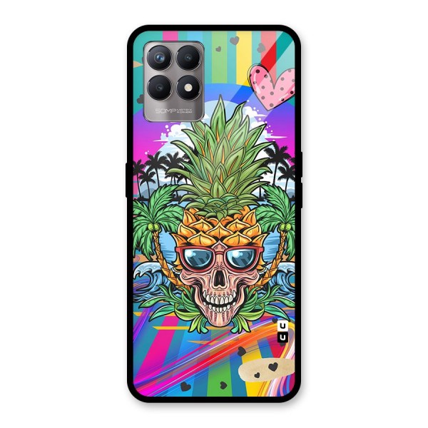 Cool Pineapple Skull Glass Back Case for Realme 8i