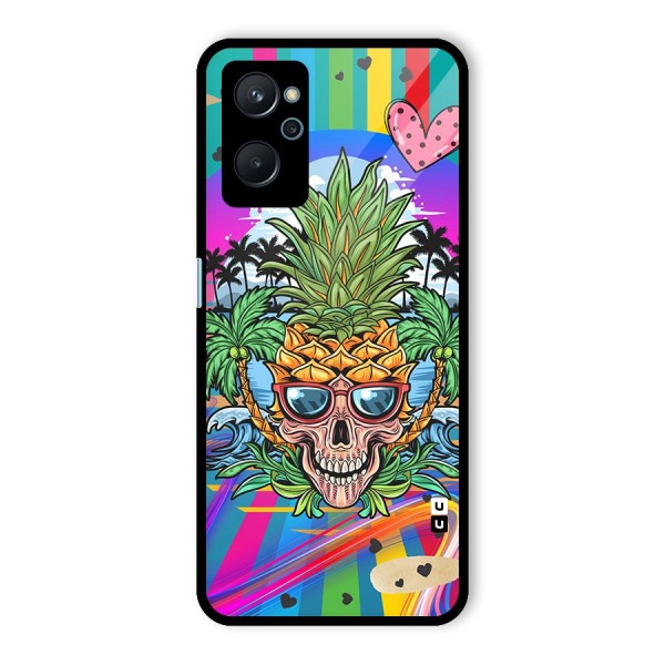 Cool Pineapple Skull Glass Back Case for Realme 9i