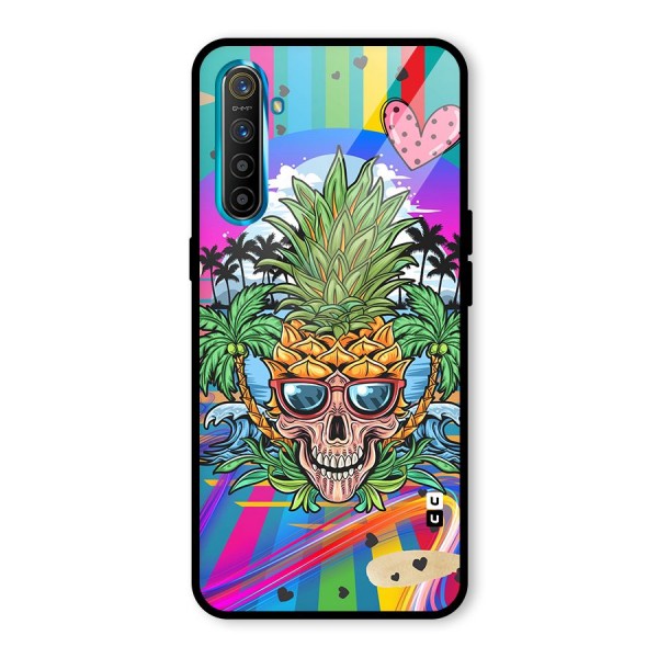 Cool Pineapple Skull Glass Back Case for Realme XT