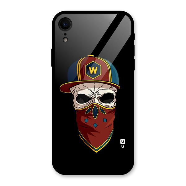 Cool Skull Mask Cap Glass Back Case for XR