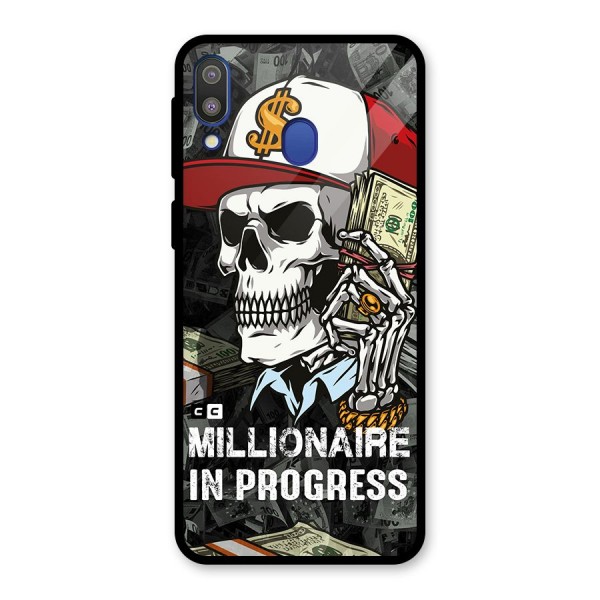 Cool Skull Millionaire In Progress Glass Back Case for Galaxy M20
