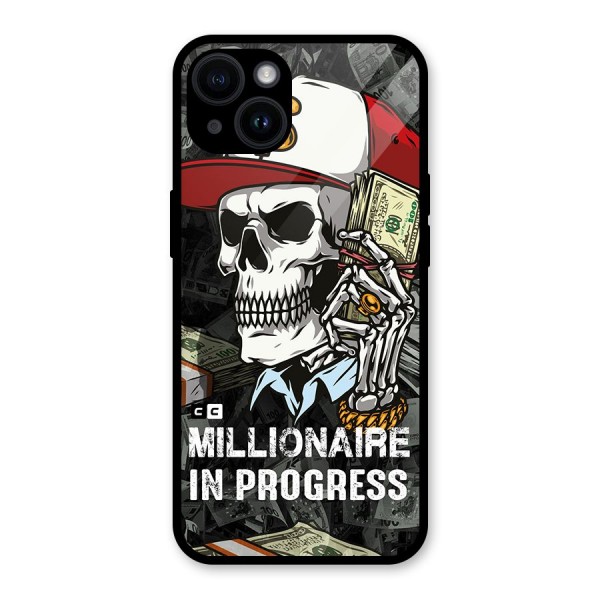 Cool Skull Millionaire In Progress Glass Back Case for iPhone 14