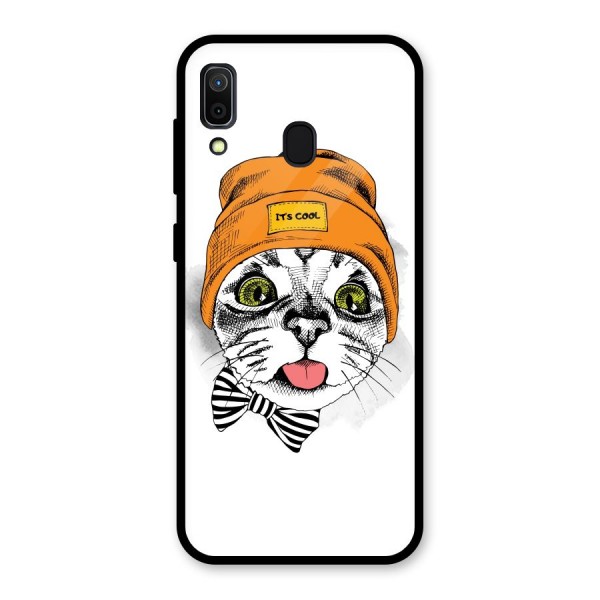 Cool cat Glass Back Case for Galaxy A30