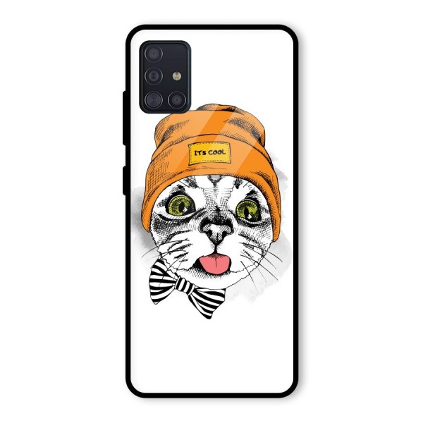 Cool cat Glass Back Case for Galaxy A51