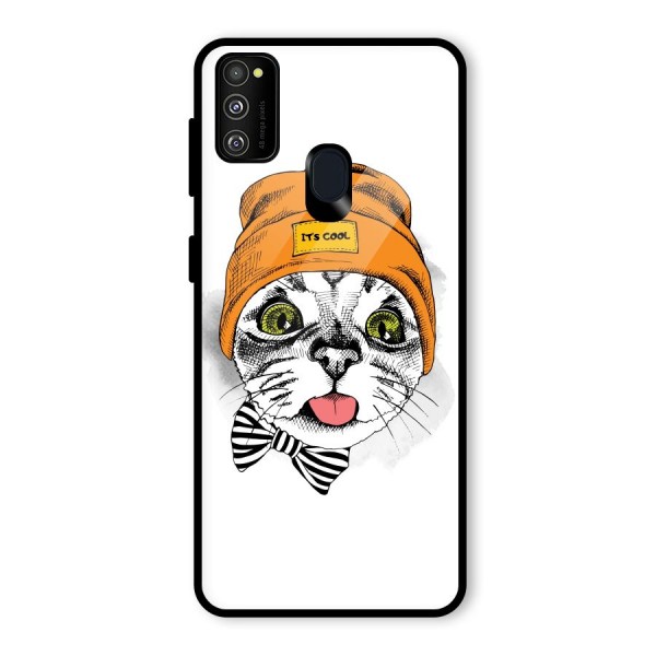 Cool cat Glass Back Case for Galaxy M21