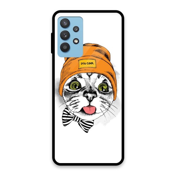 Cool cat Glass Back Case for Galaxy M32 5G