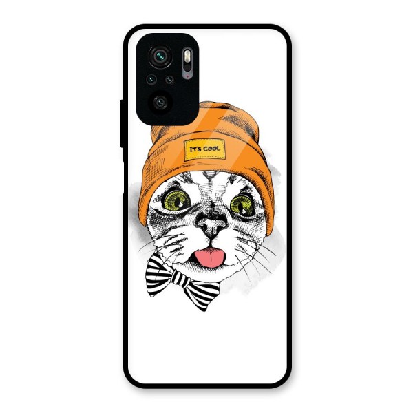 Cool cat Glass Back Case for Redmi Note 10