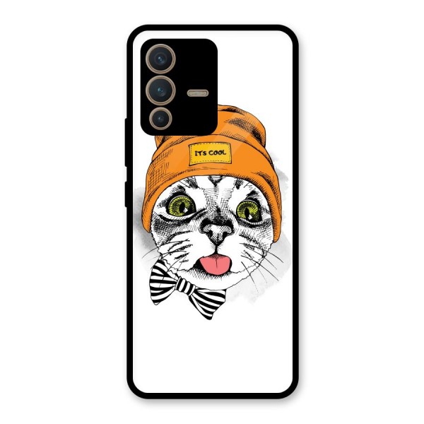 Cool cat Glass Back Case for Vivo V23 5G