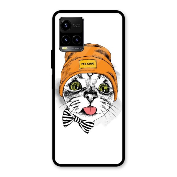 Cool cat Glass Back Case for Vivo Y21 2021