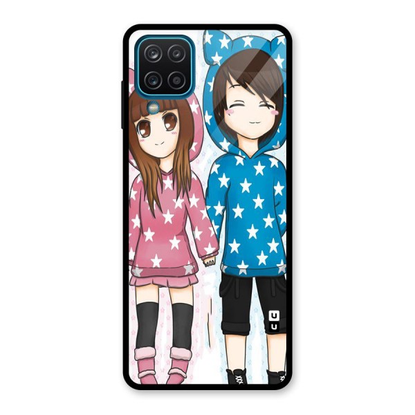 Couple In Stars Glass Back Case for Galaxy A12