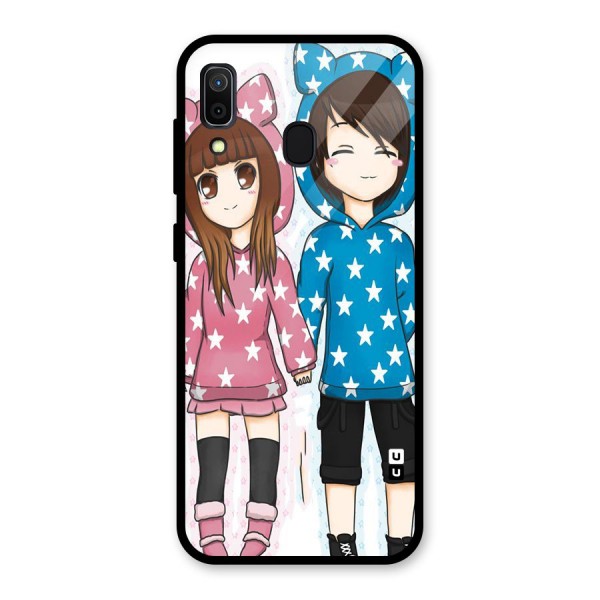 Couple In Stars Glass Back Case for Galaxy A30