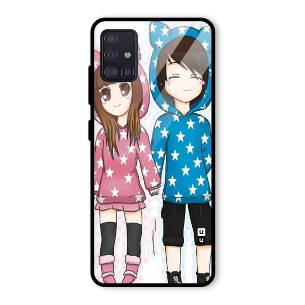 Couple In Stars Glass Back Case for Galaxy A51