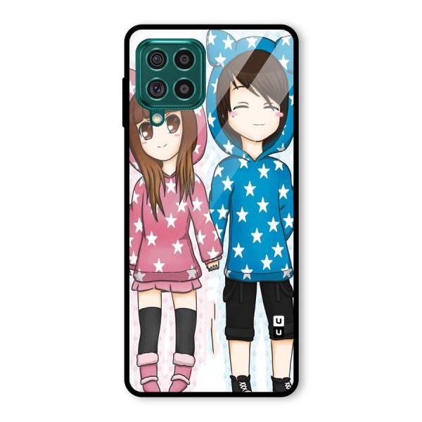 Couple In Stars Glass Back Case for Galaxy F62