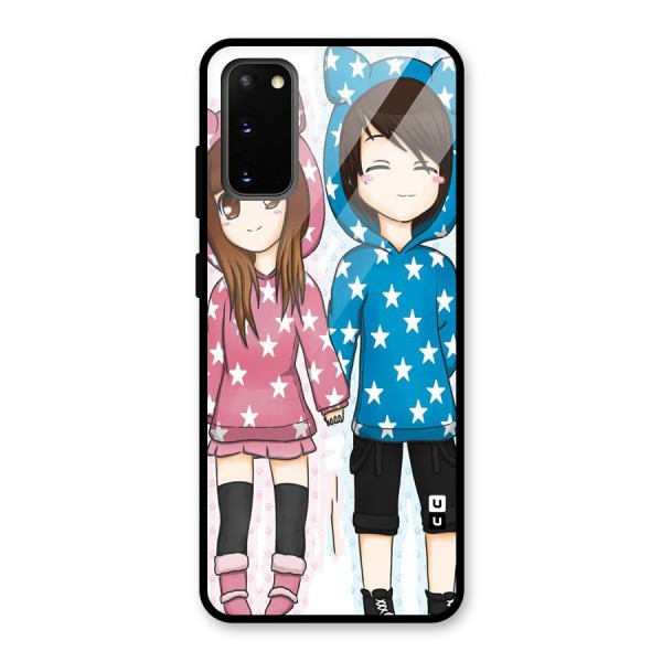 Couple In Stars Glass Back Case for Galaxy S20