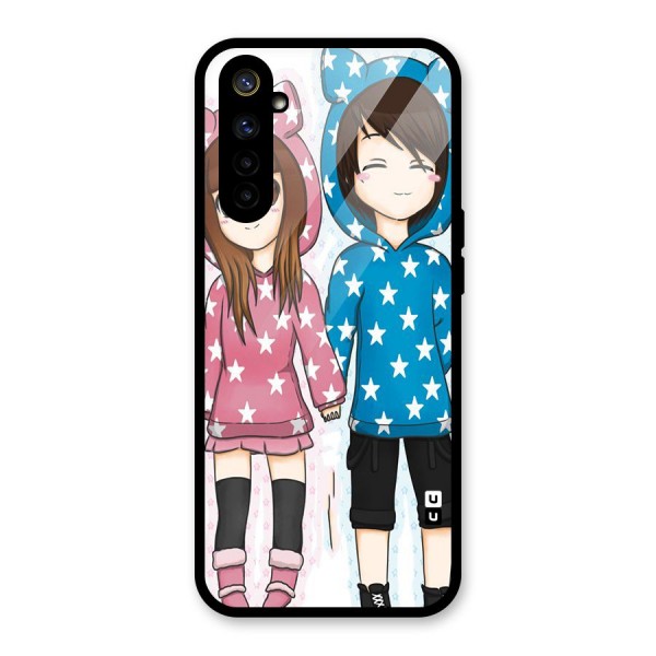 Couple In Stars Glass Back Case for Realme 6