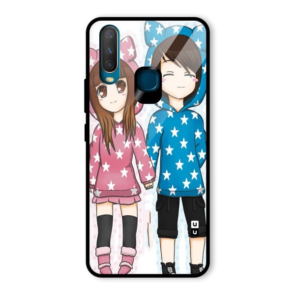 Couple In Stars Glass Back Case for Vivo Y12