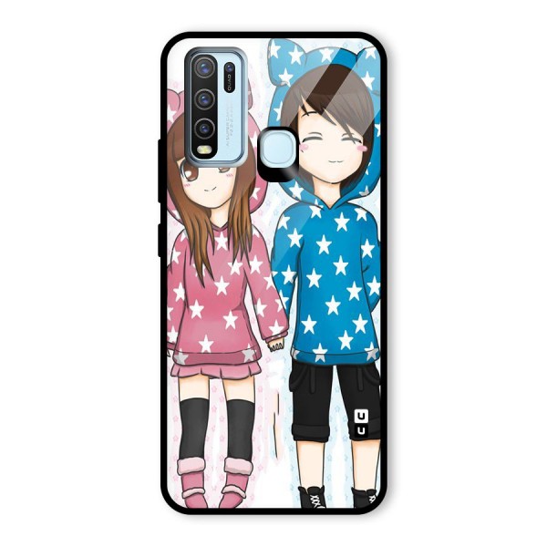 Couple In Stars Glass Back Case for Vivo Y30