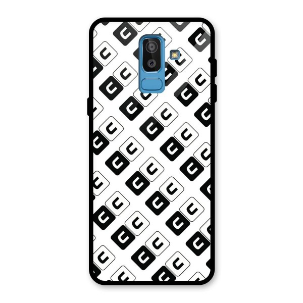 CoversCart Diagonal Banner Glass Back Case for Galaxy J8