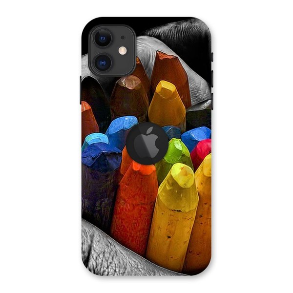 Crayons Beautiful Back Case for iPhone 11 Logo Cut