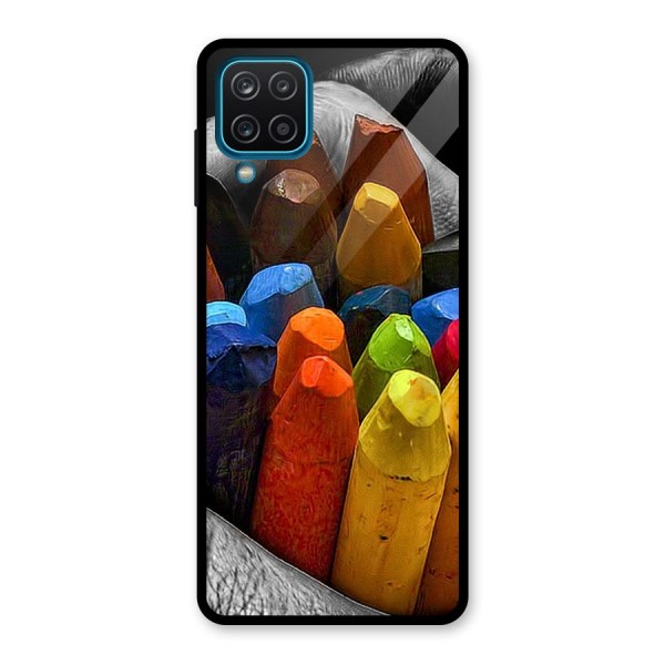 Crayons Beautiful Glass Back Case for Galaxy A12