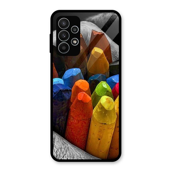 Crayons Beautiful Glass Back Case for Galaxy A23