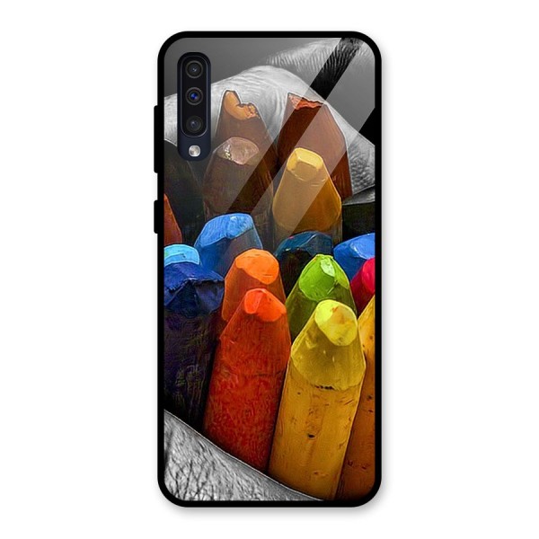 Crayons Beautiful Glass Back Case for Galaxy A50s