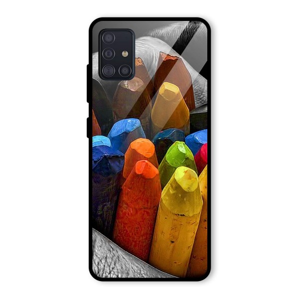 Crayons Beautiful Glass Back Case for Galaxy A51