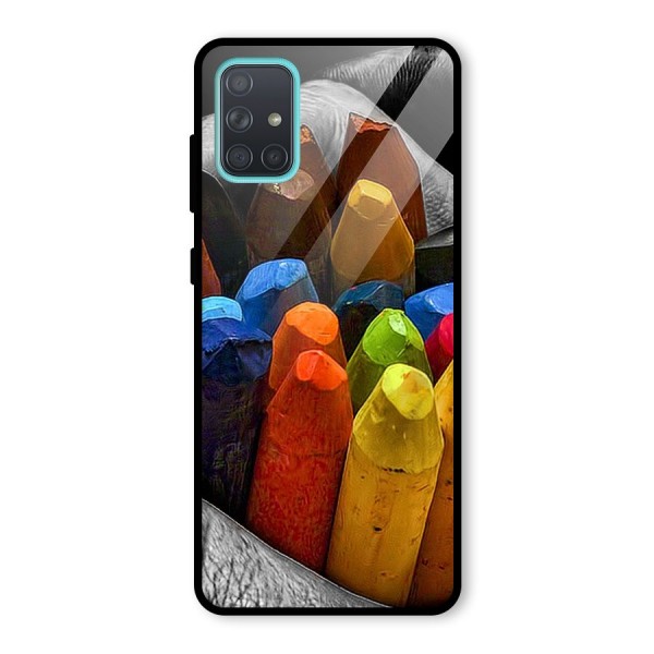 Crayons Beautiful Glass Back Case for Galaxy A71